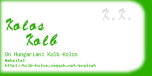 kolos kolb business card